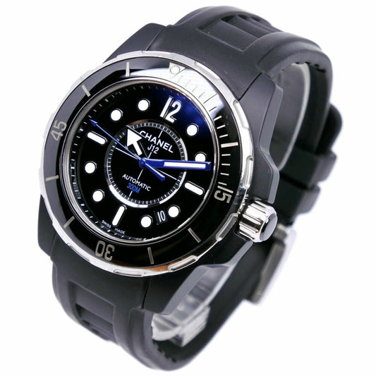 CHANEL J12 Watch Marine H2558 Ceramic x Rubber Black Automatic Men's Dial