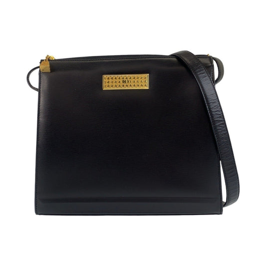 Christian Dior Vintage Black Gold Hardware Leather Crossbody Shoulder Bag Messenger for Women