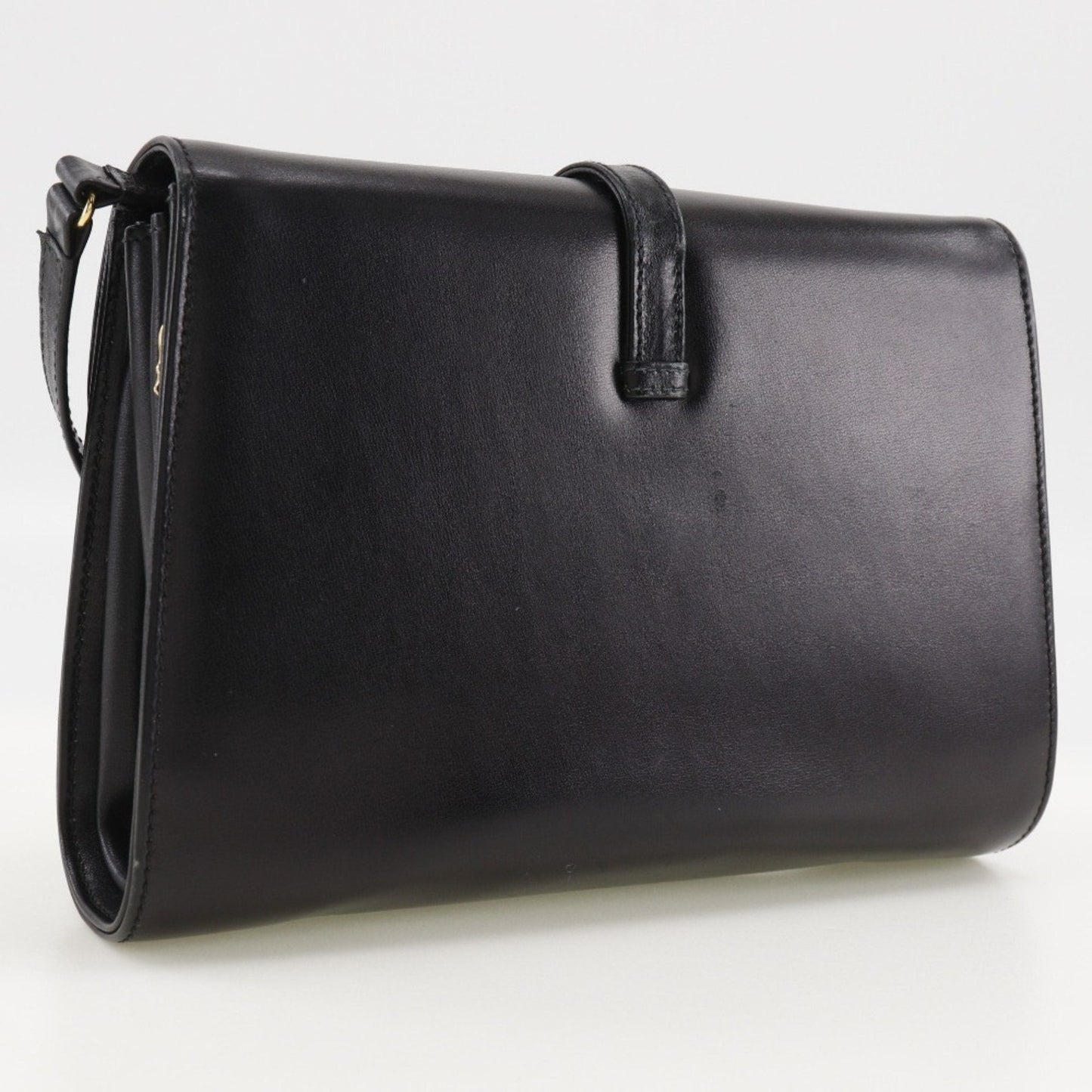 GUCCI Old Gucci Shoulder Bag Clutch Calf Black 2way Flap Women's