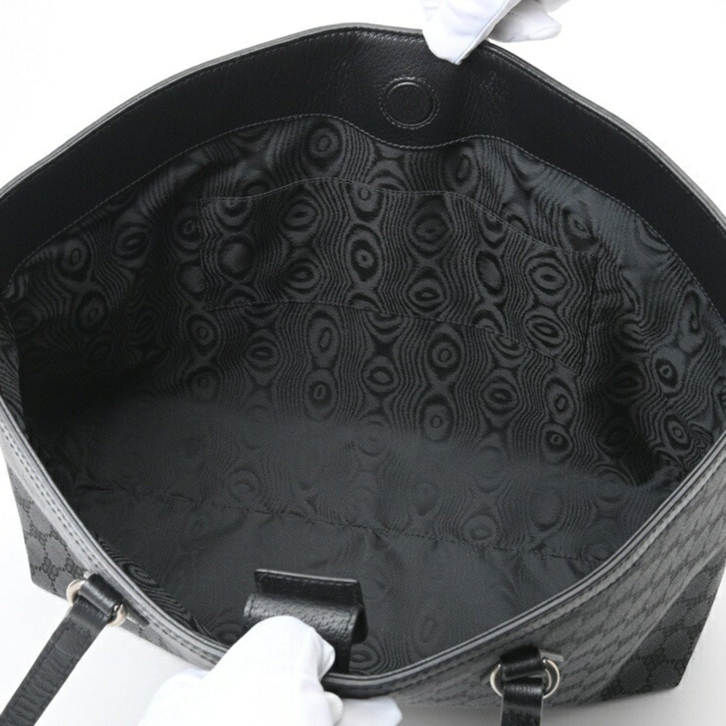 BALENCIAGA x GUCCI Hacker Project Medium Tote Bag 680125 Canvas Leather Black S-156852