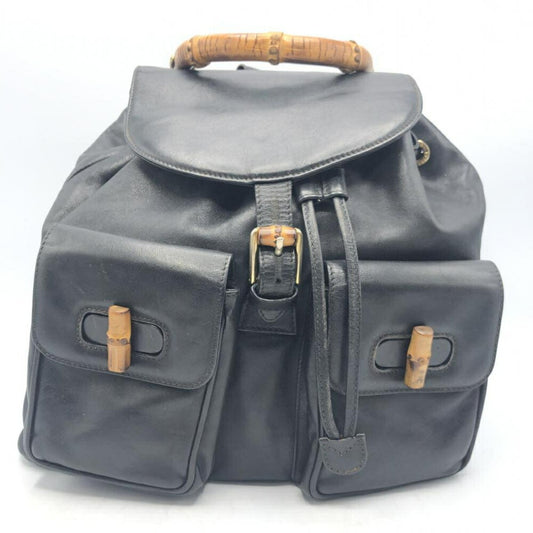 GUCCI Bamboo Leather Backpack 003・2058・0016 Old Gucci