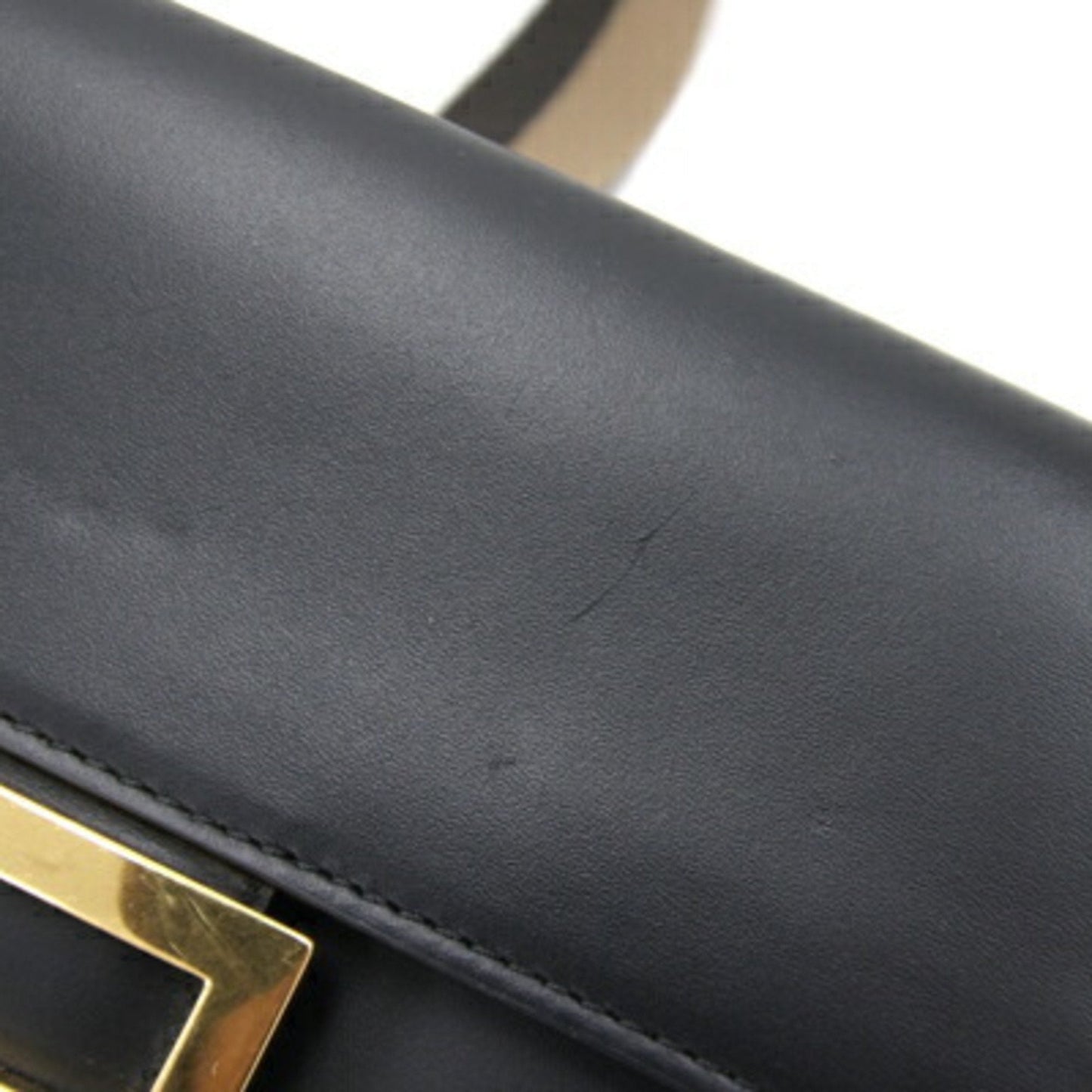 FENDI shoulder bag flat baguette 8BS039 black leather ladies FF