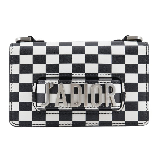 Christian Dior Jadior Shoulder Bag Clutch Calf Black/White 2way Type Women's