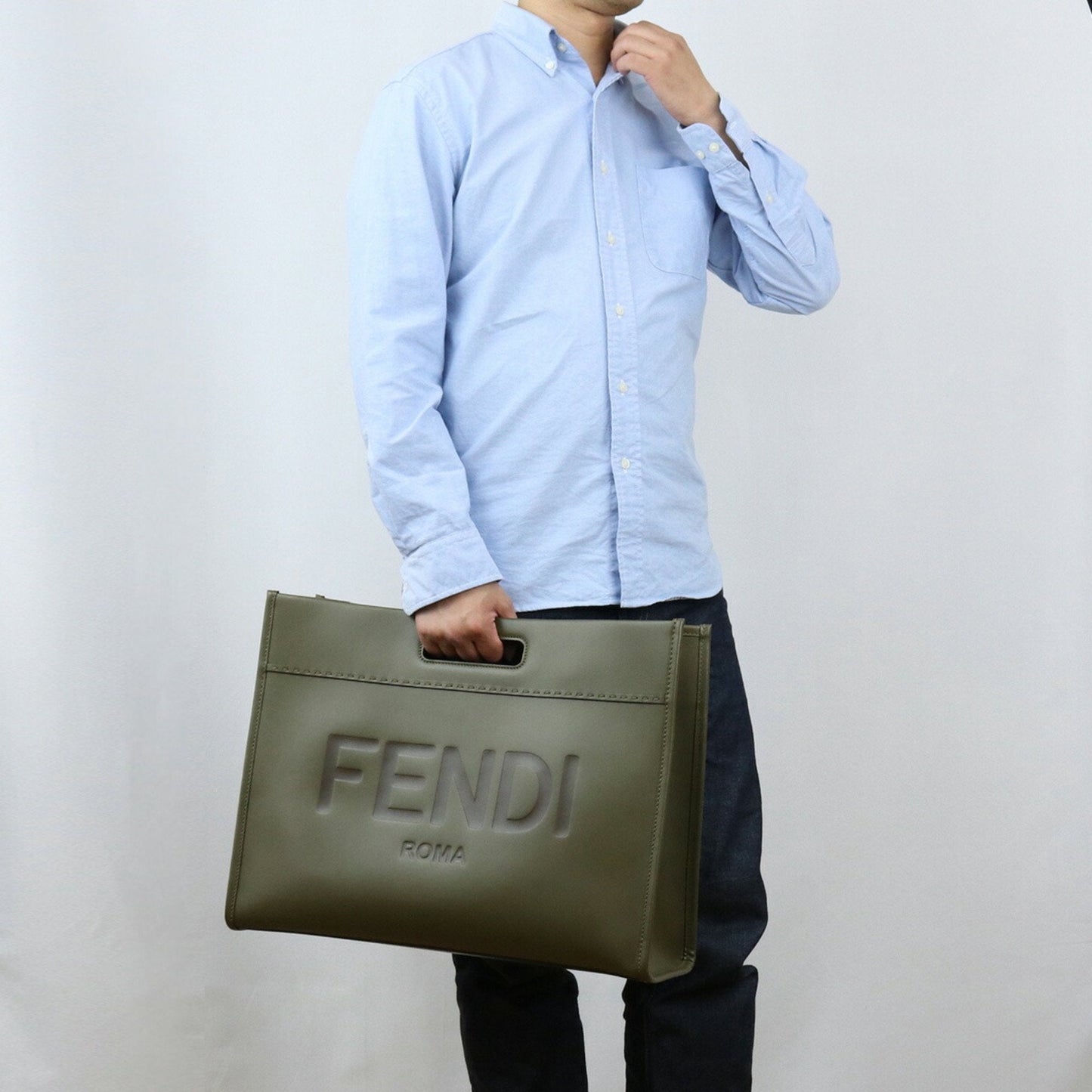 FENDI 7V80 tote bag khaki men's