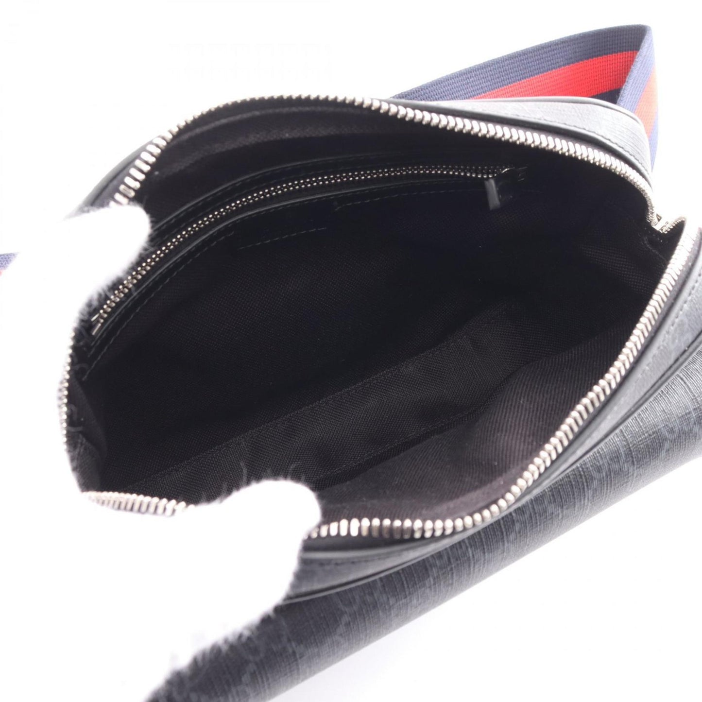 Gucci GG Supreme Small Crossbody Shoulder Bag Coated Canvas Leather Men's Black Grey 795479FADJA1042