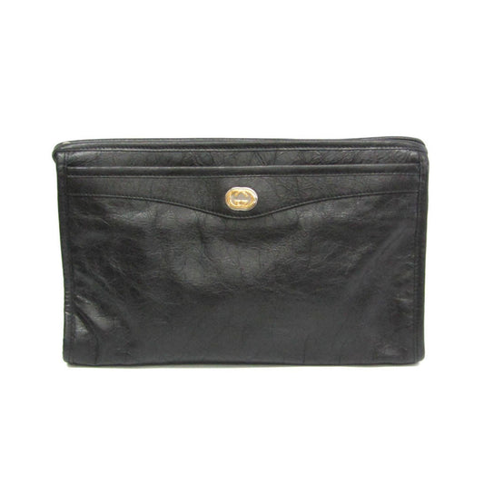 Gucci Interlocking 575991 Women,Men Leather Clutch Bag Black