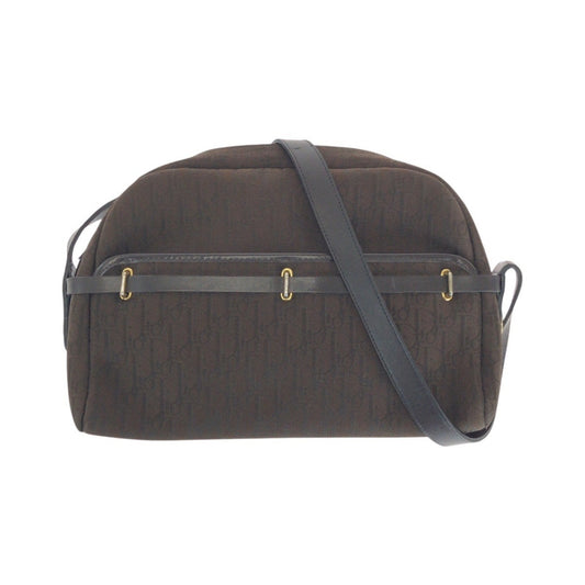 Christian Dior Dior Trotter Brown Gold Hardware Canvas Crossbody Shoulder Bag for Women