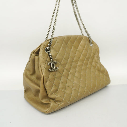 CHANELAuth  Matelasse Chain Shoulder Women's Leather Shoulder Bag Khaki