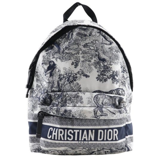 Christian Dior Small Backpack Rucksack/Daypack Toile de Jouy M6108SNTJ Nylon Black/White 2way A5 Double Women's
