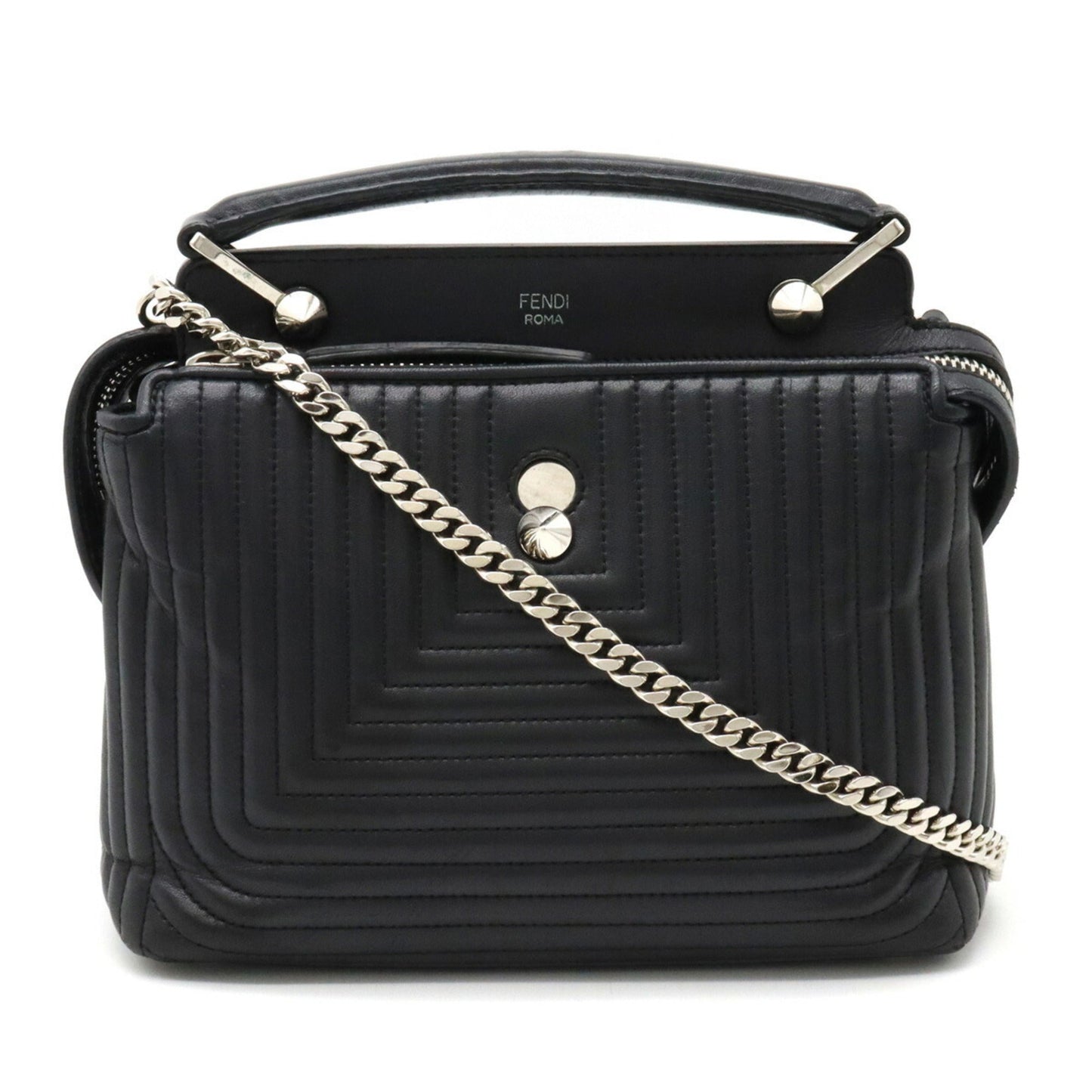 FENDI.com Click Handbag Shoulder Bag Leather Black 8BN299