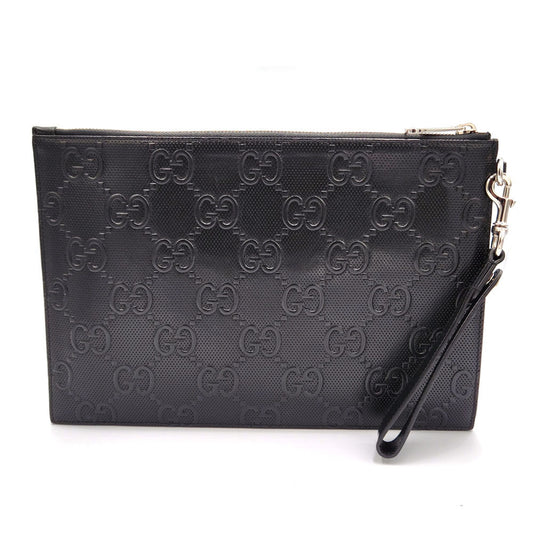 GUCCI GG embossed clutch bag 625569 black leather second for women and men