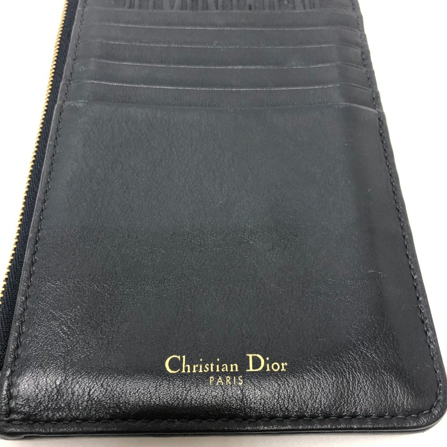 CHRISTIAN DIOR Phone Case Wallet Crossbody Shoulder Bag Shoulder Bag Navy GoldHardware