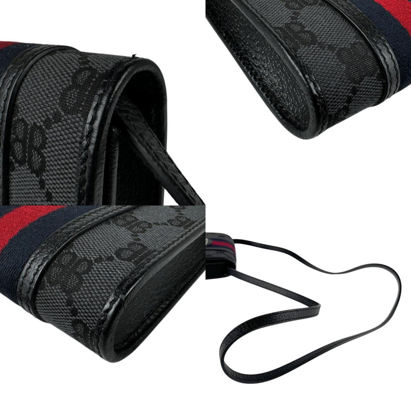 BALENCIAGA shoulder bag BALENCIAGAxGUCCI The Hacker Project phone canvas leather black grey silver men women z3402