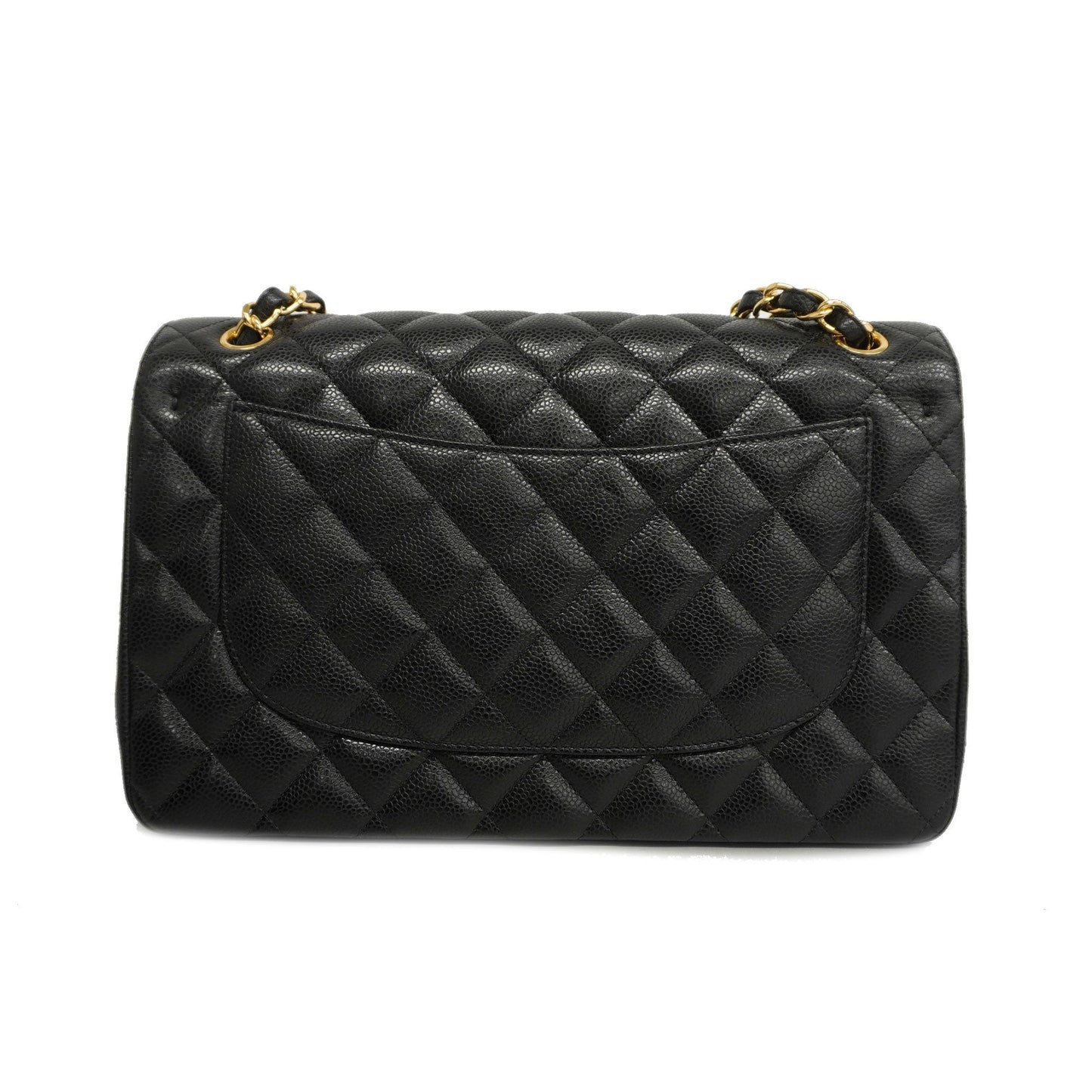 CHANEL[3bd4366-e-g] Auth  Big Matelasse W Flap W Chain Women's Caviar Leather Shoulder Bag