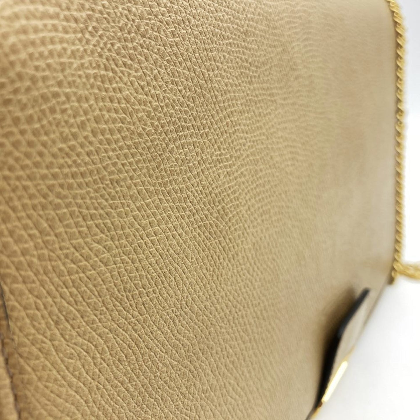 Christian Dior Dior Chain Shoulder Honeycomb Leather Brown Bag Clutch Beige Women's ITH67XBL4V7Y