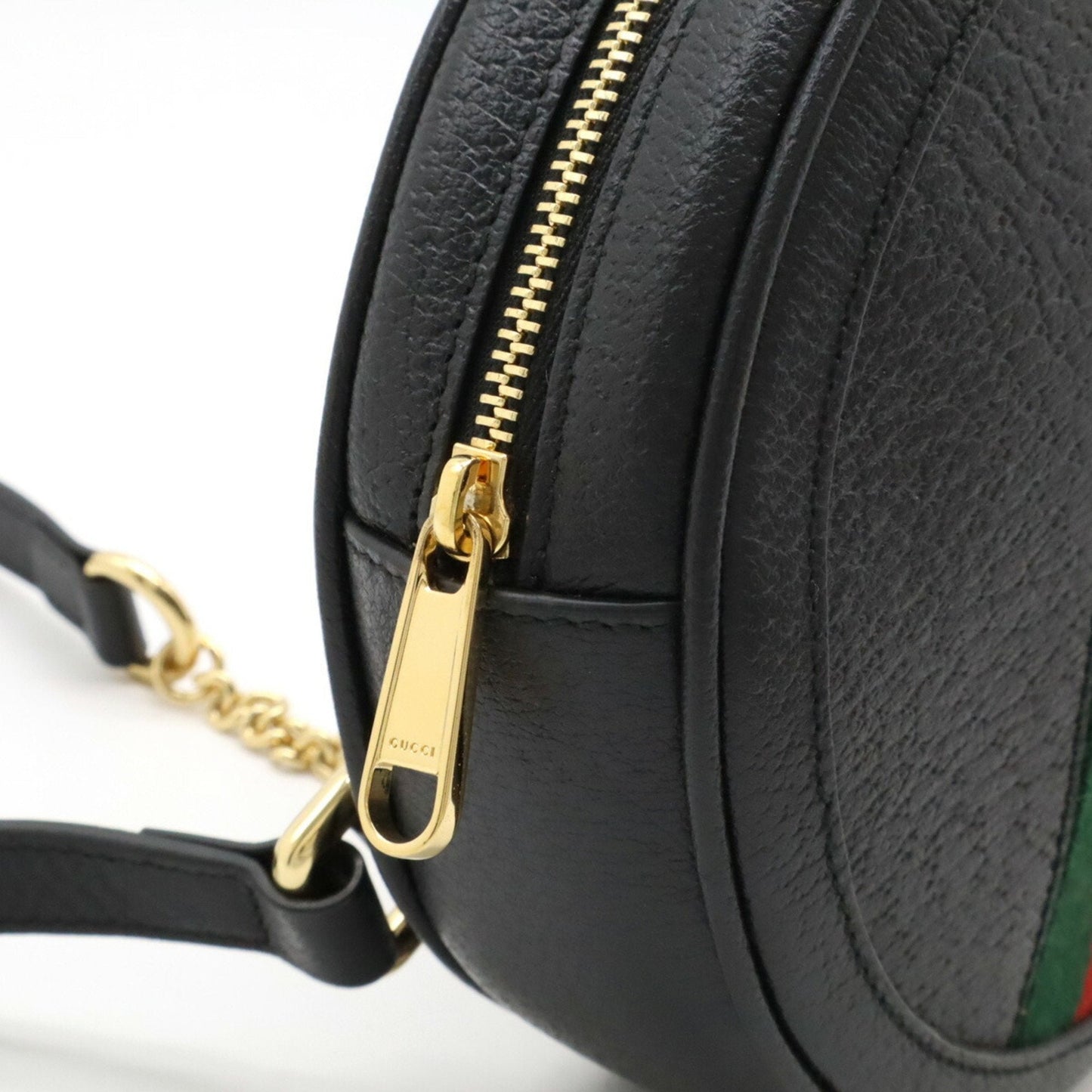 GUCCI Ophidia Sherry Line GG Marmont Round Backpack Rucksack Leather Black 598661