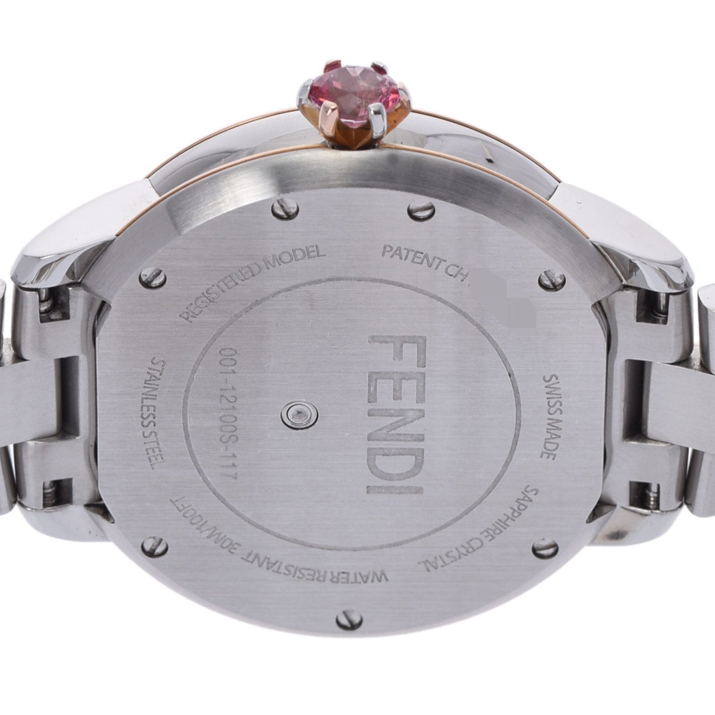 FENDI Eye Shine 12100S Ladies SS GP Watch Quartz Shell Dial