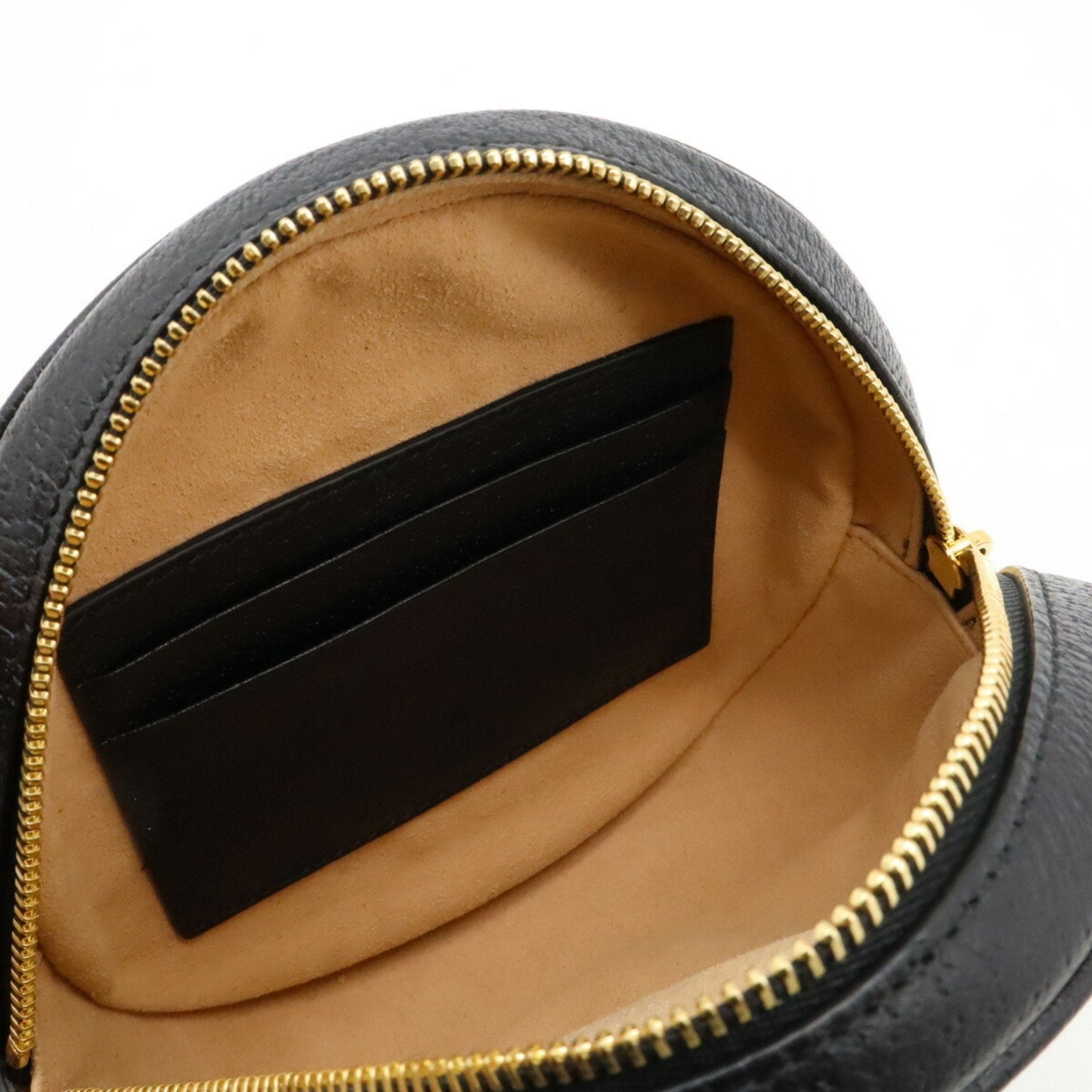 GUCCI Ophidia Sherry Line GG Marmont Round Backpack Rucksack Leather Black 598661