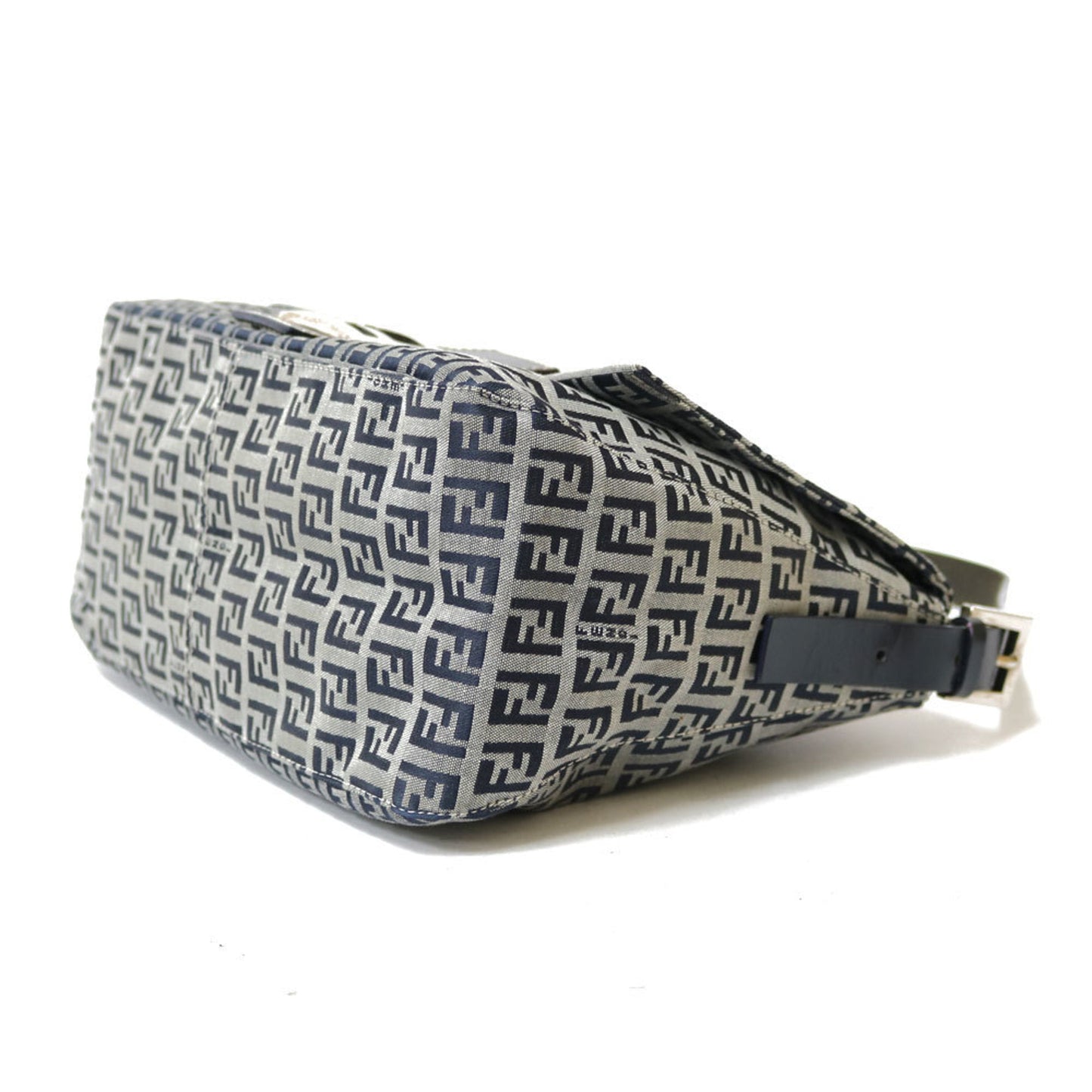 FENDI Shoulder Bag Zucchino Mamma Baguette Blue Ladies