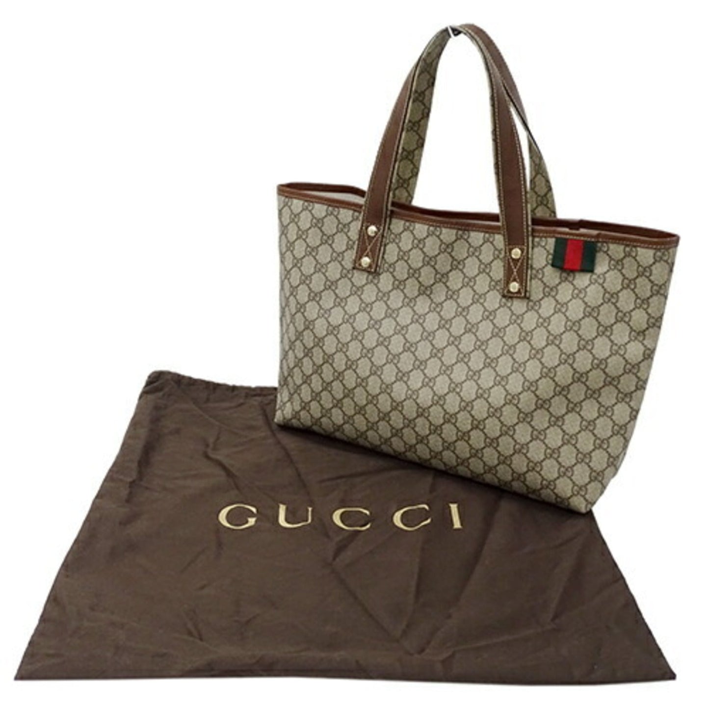 GUCCI bag ladies tote shoulder GG plus brown beige