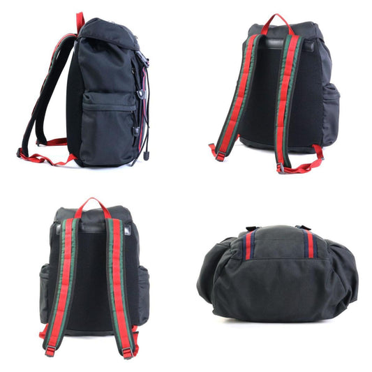 GUCCI Backpack Webline Cat Head Nylon Black Men's 429037