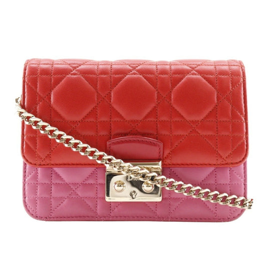 Christian Dior Chain Shoulder Bag Cannage Clutch S0252OTRI M79D Lambskin Red/Pink 2way Flap ChainShoulder Women's T131825677