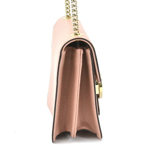 GUCCI Crossbody Shoulder Bag Leather/Metal Pink Beige/Gold Ladies 510304