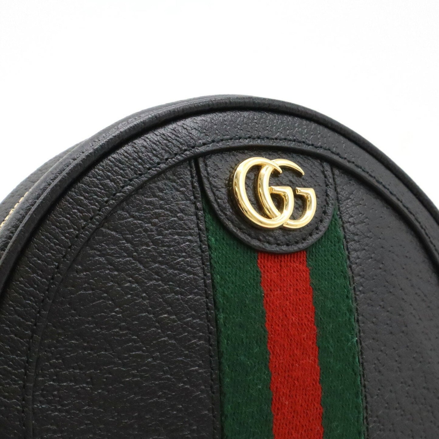 GUCCI Ophidia Sherry Line GG Marmont Round Backpack Rucksack Leather Black 598661