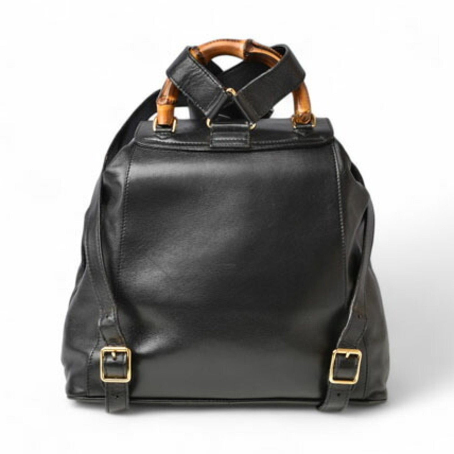 GUCCI Backpack Bamboo Bag Leather Black