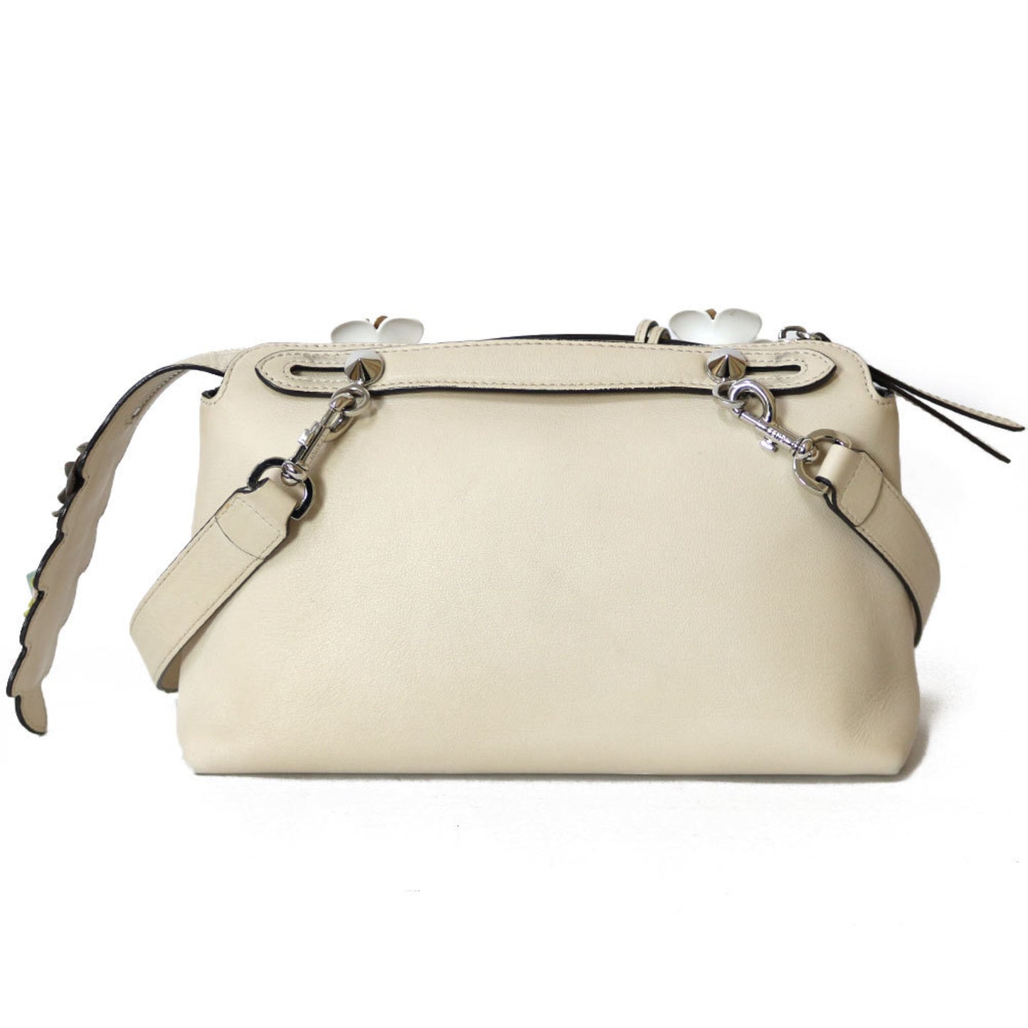 FENDI Shoulder Bag By The Way Beige 2way Flower Ladies Leather