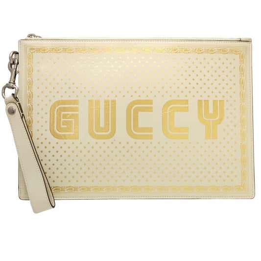 GUCCI SEGA collaboration 510489 Second bag clutch leather ivory gold 181080