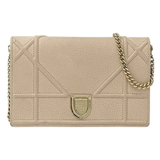 Christian Dior Dior bag for women, shoulder bag, clutch 2way, Diorama leather, pink beige, chain