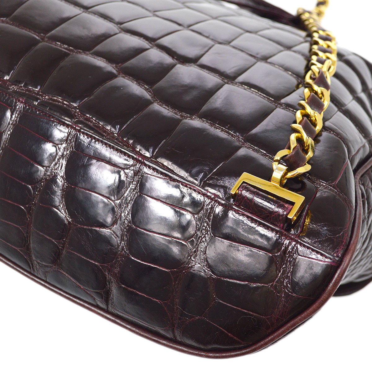 CHANEL Backpack Bordeaux Crocodile 60497