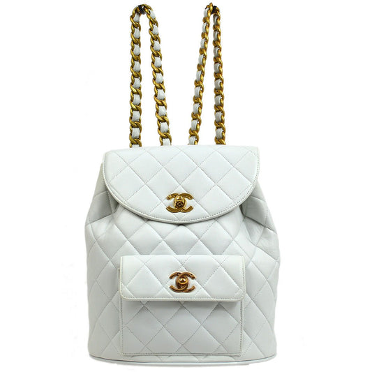 CHANEL White Lambskin DUMA Backpack 41486