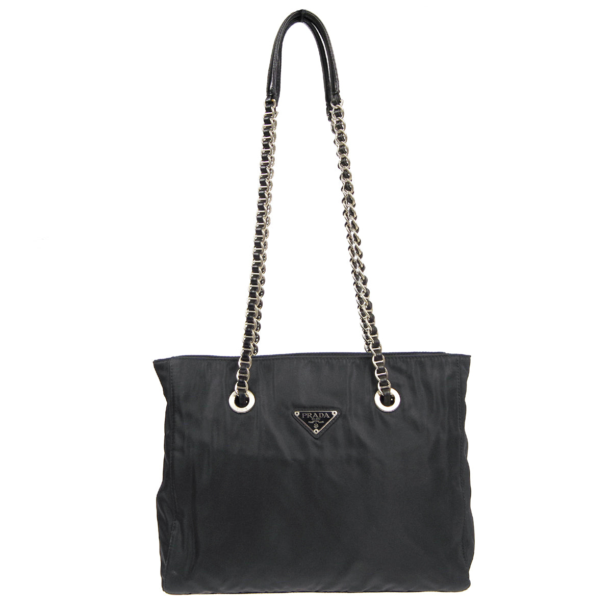 PRADA * Chain Shoulder Tote Bag Black