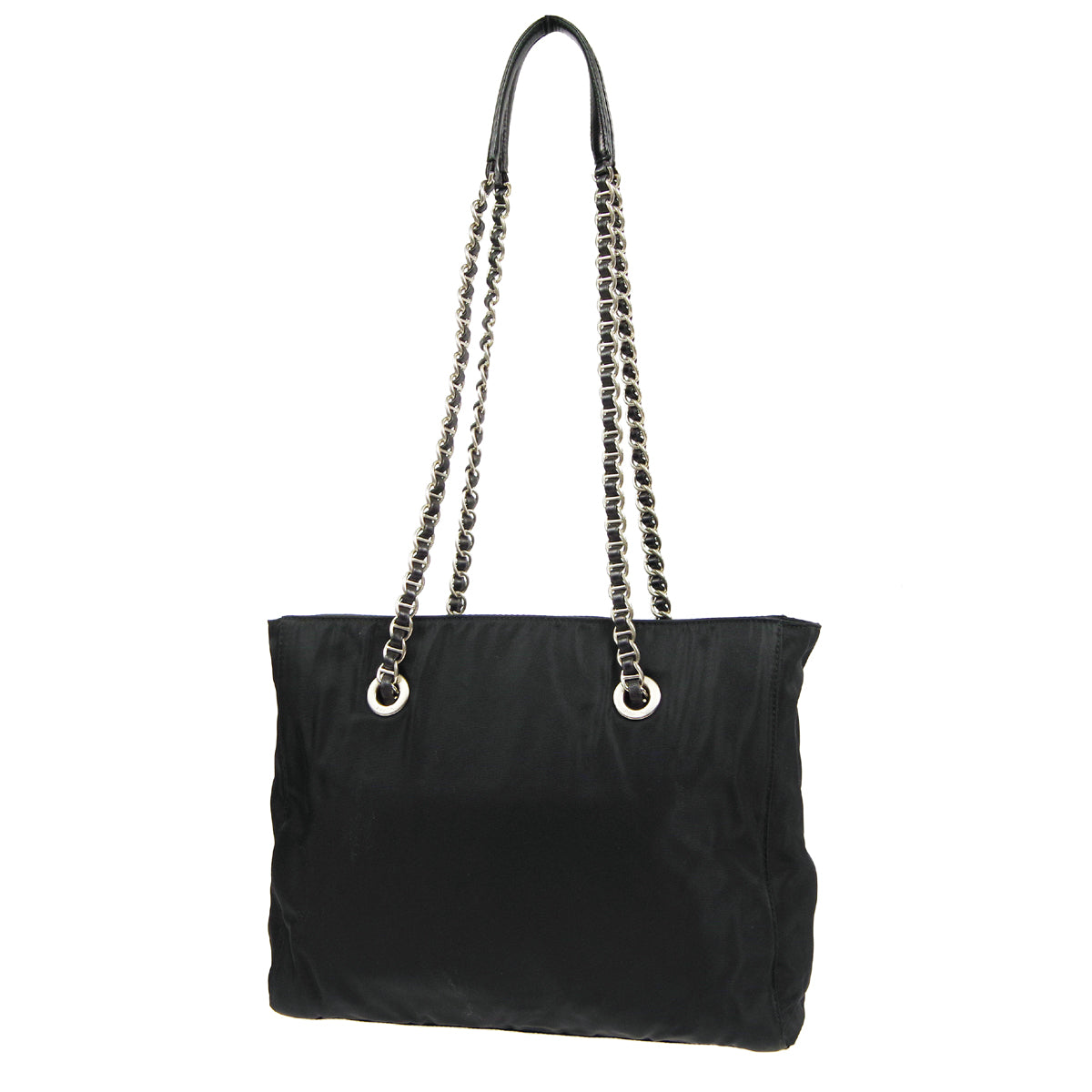 PRADA * Chain Shoulder Tote Bag Black