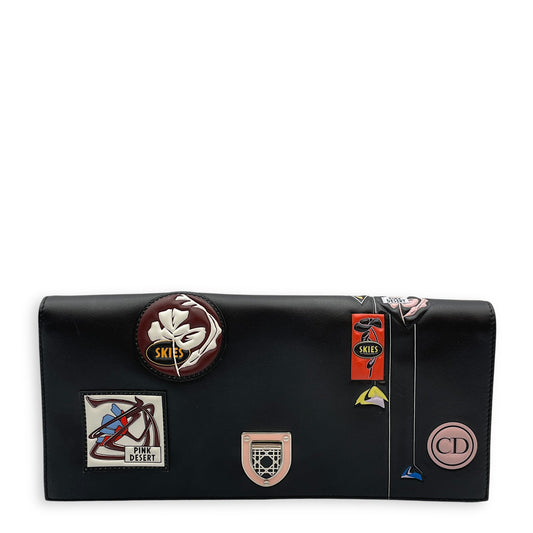 Paradise Diorama (2016) Black Clutch in Calfskin, Silver hardware