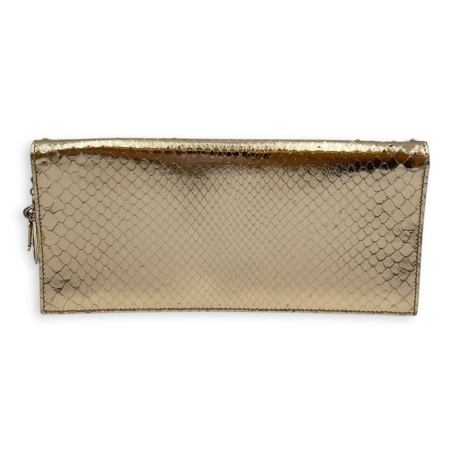 Lady Dior Gold Clutch in Python, Gold hardware