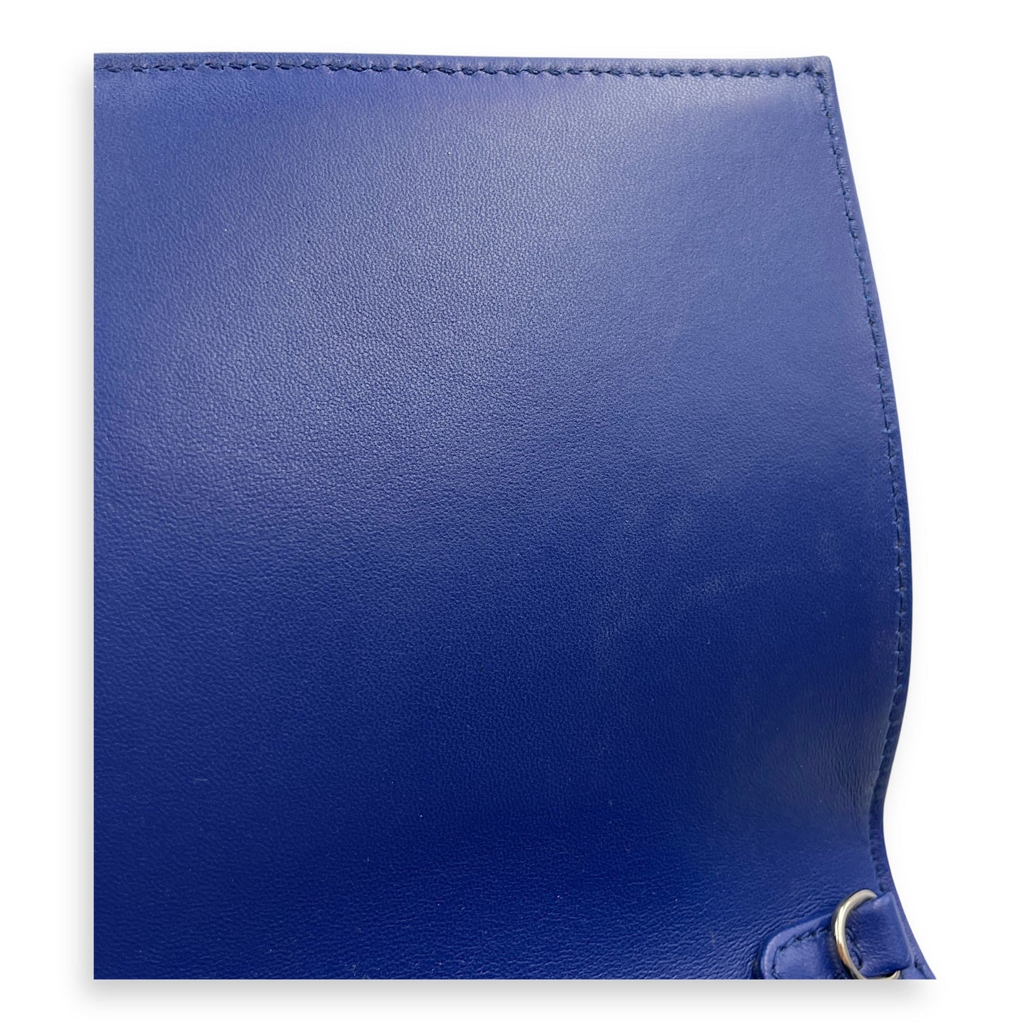 Diorama Blue Clutch in Python, Silver hardware