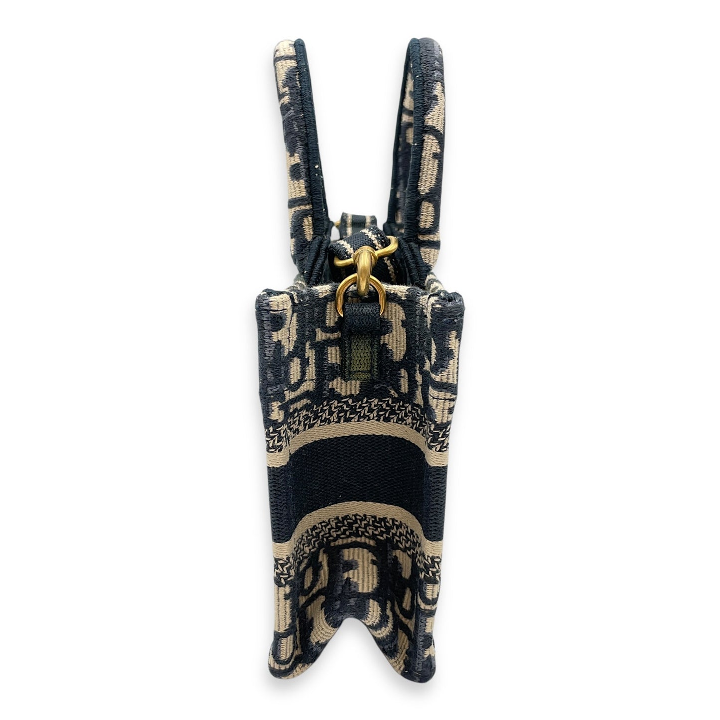 East-West Mini Blue Book Tote in Canvas, Gold hardware