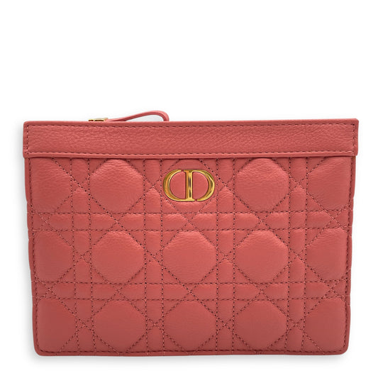 Cannage Caro Pink Shoulder Bag in Lambskin, Gold hardware