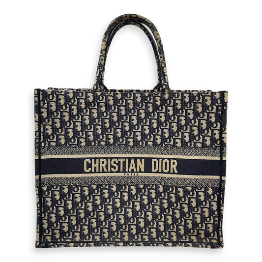 Oblique Large Blue Book Tote in Canvas