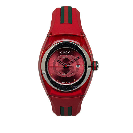 Gucci SYNC Sink Date Sy Line Armband Watch 137.3 Quartz Red Signboard  Lavender  Gucci