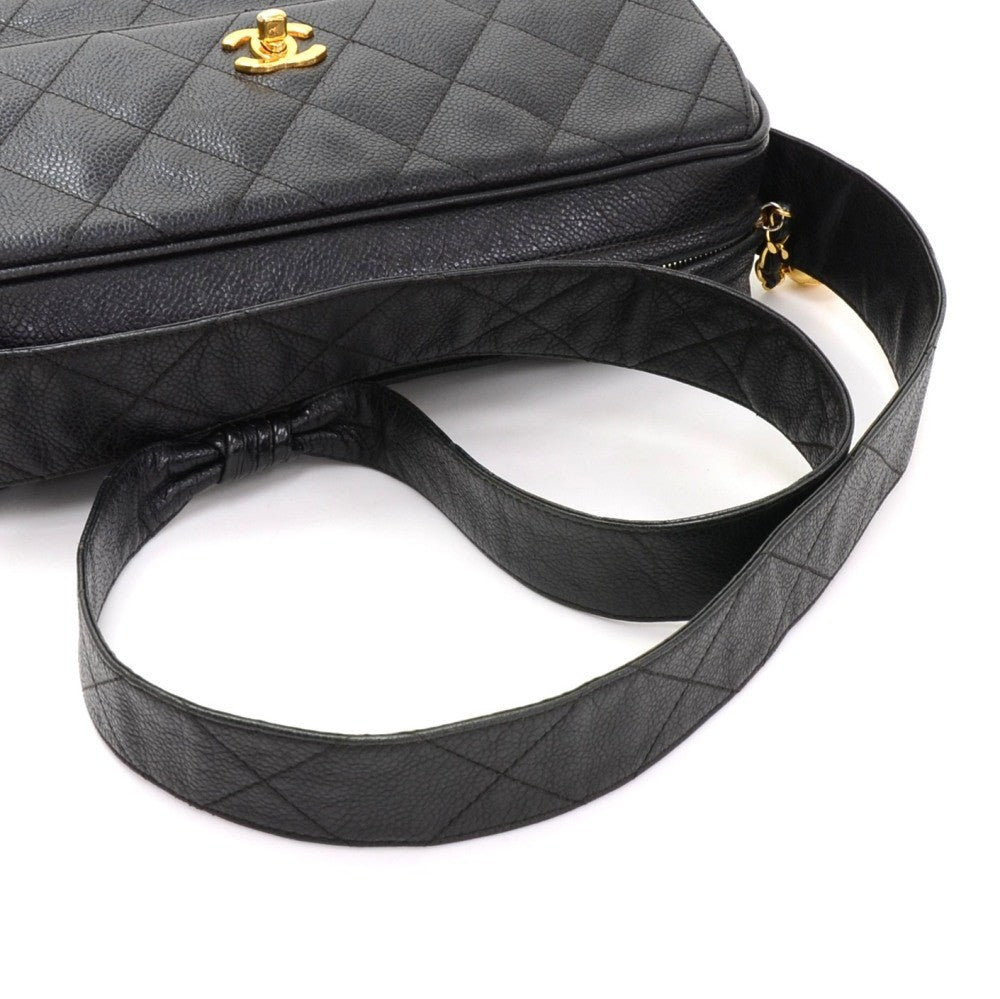 Quilted Caviar Leather Medium Shoulder Bag