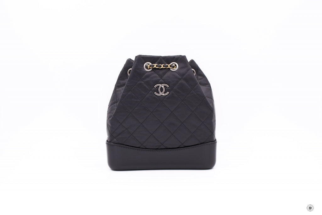 Chanel A94485 Y61477 Gabrielle Small Backpack Black Calfskin Small Shoulder Bags