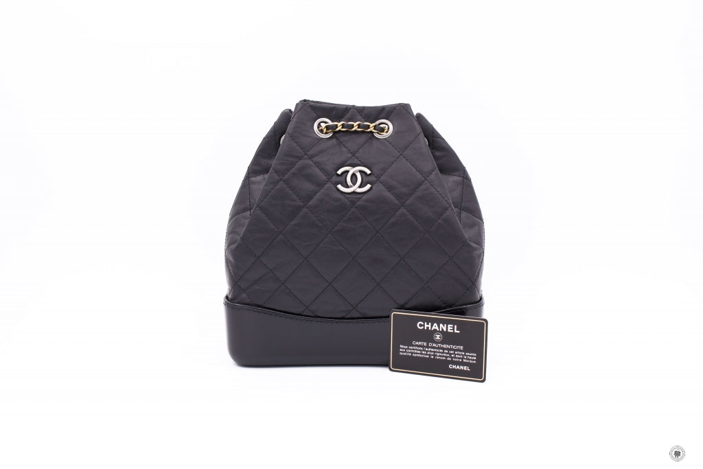 Chanel A94485 Y61477 Gabrielle Small Backpack Black Calfskin Small Shoulder Bags