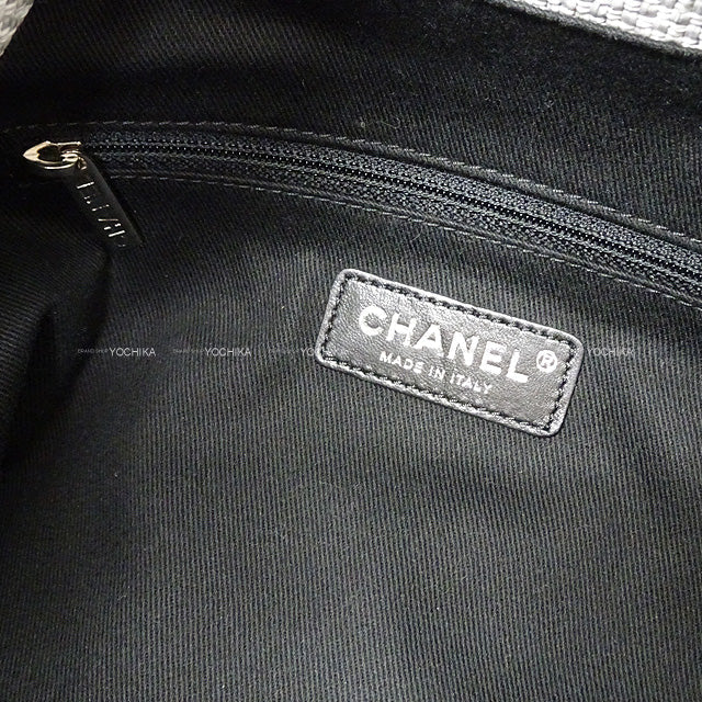 [] CHANEL Backpack/daypack/Ruck sack Deauville Backpack Grey/Noir (Black) Canvas Calf Silver HW A93787[LIKE NEW][]
