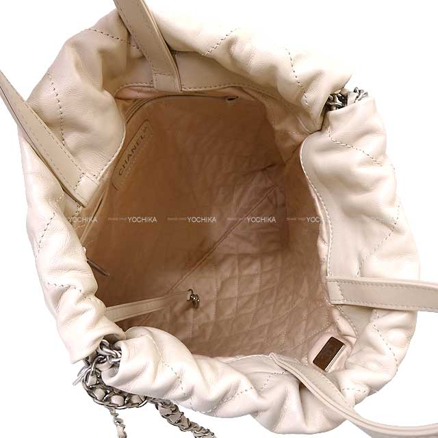 [] CHANEL Backpack/daypack/Ruck sack Chanel 22 Matelasse Hobo COCO mark Chain Beige Shiny Calf Skin Mat Silver HW AS3859[LIKE NEW][]