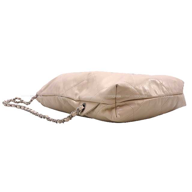 [] CHANEL Backpack/daypack/Ruck sack Chanel 22 Matelasse Hobo COCO mark Chain Beige Shiny Calf Skin Mat Silver HW AS3859[LIKE NEW][]