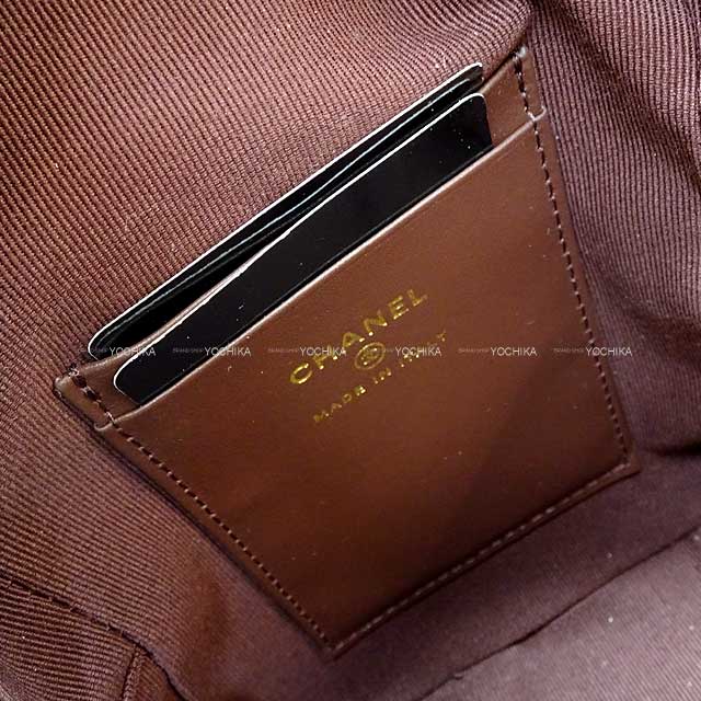 CHANEL Backpack/daypack/Ruck sack Matlasse COCO Mark Chain Card case Noir (Black) Graind Calf(Caviarskin) ChainShoulder 32.3"x2 Champagne Gold HW AP3753[BRAND NEW][]